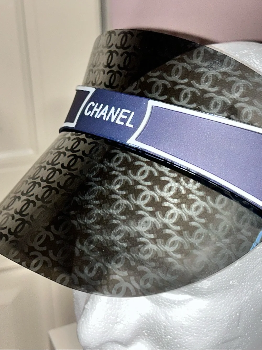 CHANEL Navy and Black Logo Visor - Picture 6 of 7